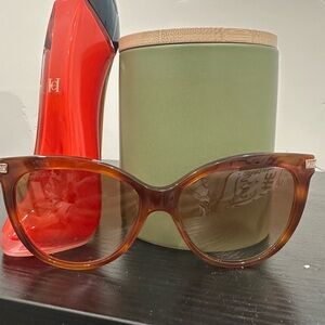 Excellent Jimmy Choo Elegant Brown With Diamond Accent Sunglasses